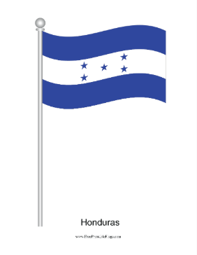 Honduras Waving Free Printable Flag