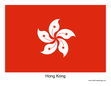 Hong Kong Free Printable Flag