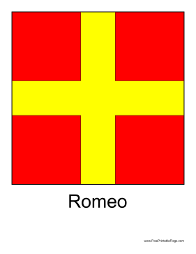 Romeo Free Printable Flag