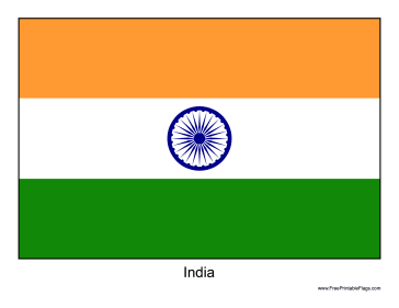 India Free Printable Flag