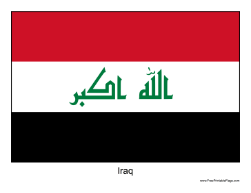 Iraq Free Printable Flag