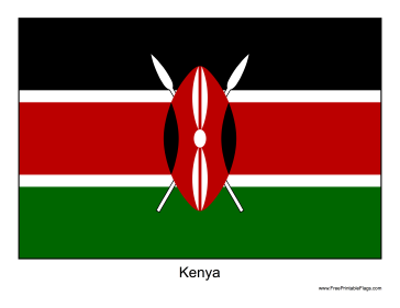 Kenya Free Printable Flag