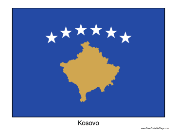 Kosovo Free Printable Flag