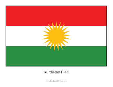 Kurdistan Free Printable Flag