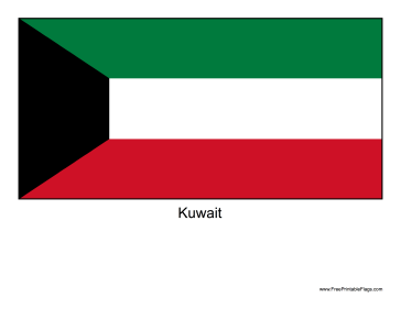 Kuwait Free Printable Flag
