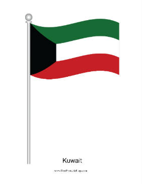 Kuwait Waving Free Printable Flag