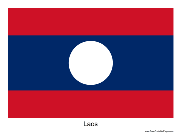 Laos Free Printable Flag