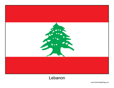 Lebanon Free Printable Flag