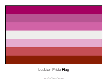 Lesbian Pride Free Printable Flag