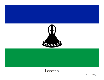 Lesotho Free Printable Flag