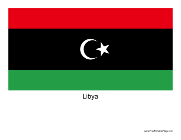 Libya Free Printable Flag