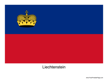 Liechtenstein Free Printable Flag