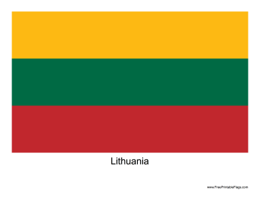 Lithuania Free Printable Flag