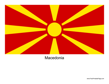 Macedonia Free Printable Flag