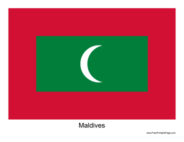 Maldives Free Printable Flag