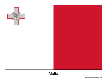 Malta Free Printable Flag