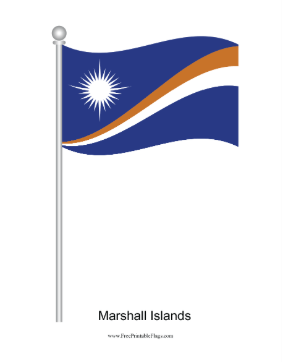 Marshall Islands Waving Free Printable Flag