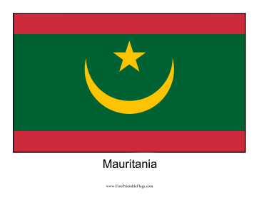 Mauritania Free Printable Flag
