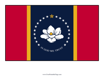 Mississippi Free Printable Flag