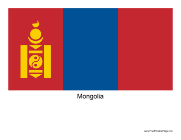 Mongolia Free Printable Flag