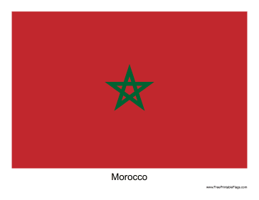 Morocco Free Printable Flag