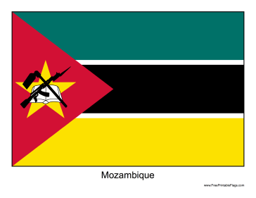 Mozambique Free Printable Flag