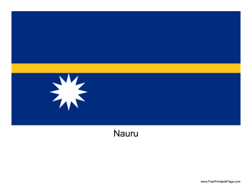 Nauru Free Printable Flag