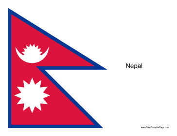 Nepal Free Printable Flag