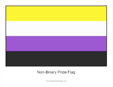 Non-Binary Pride Free Printable Flag