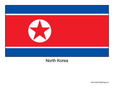 North Korea Free Printable Flag
