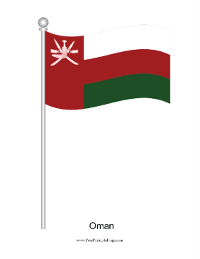 Oman Waving Free Printable Flag