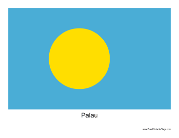 Palau Free Printable Flag