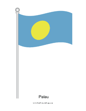 Palau Waving Free Printable Flag