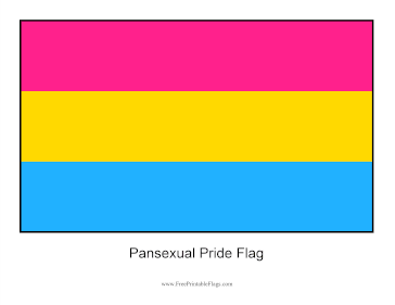 Pansexual Pride Free Printable Flag