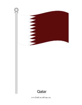Qatar Waving Free Printable Flag