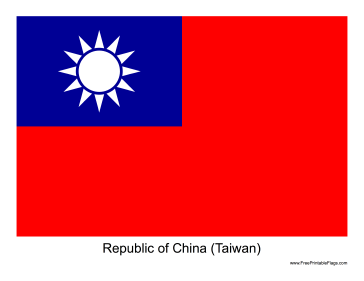 Republic of China (Taiwan) Free Printable Flag
