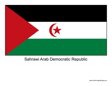 Sahrawi Arab Democratic Republic Free Printable Flag
