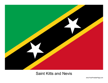 Saint Kitts and Nevis Free Printable Flag