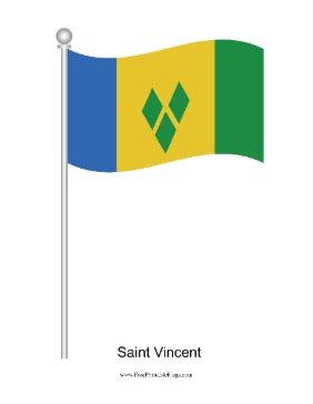 Saint Vincent Waving Free Printable Flag