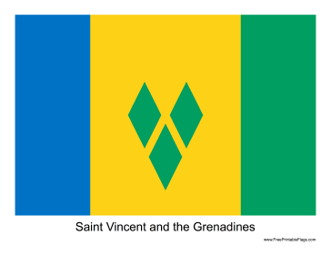 Saint Vincent and the Grenadines Free Printable Flag