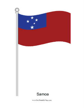 Samoa Waving Free Printable Flag