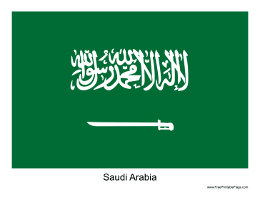 Saudi Arabia Free Printable Flag