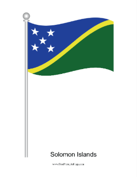 Solomon Islands Waving Free Printable Flag