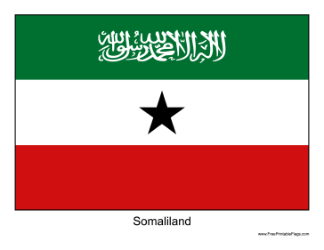 Somaliland Free Printable Flag