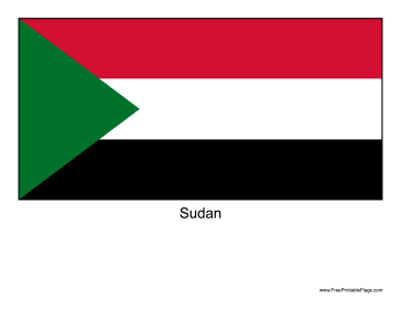Sudan Free Printable Flag