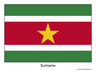 Suriname Free Printable Flag