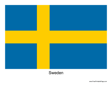 Sweden Free Printable Flag