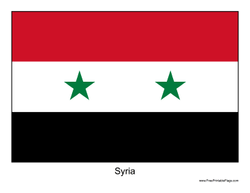Syria Free Printable Flag