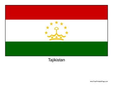 Tajikistan Free Printable Flag