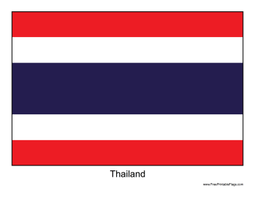 Thailand Free Printable Flag